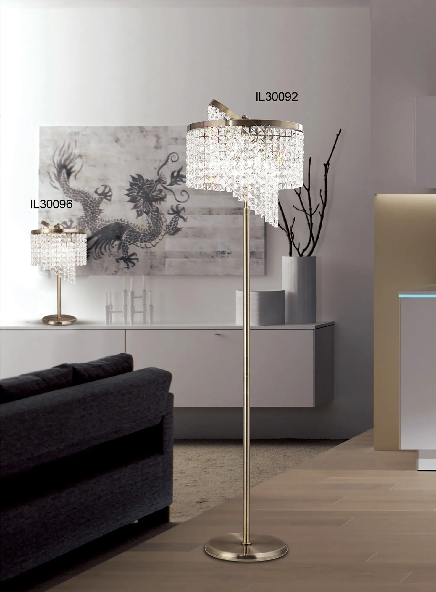 Cortina Crystal Wall Lights Diyas Flush Crystal Wall Lights